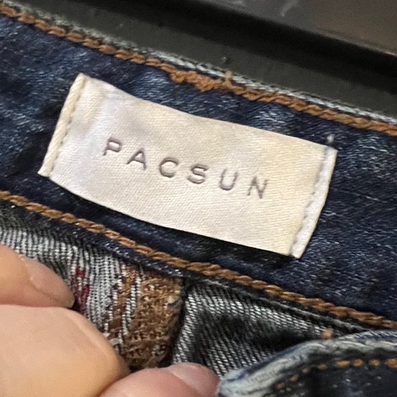 Pacsun Jade Low Rise Bootcut Jeans Button Pocket Dark Blue - Picture 3 of 6